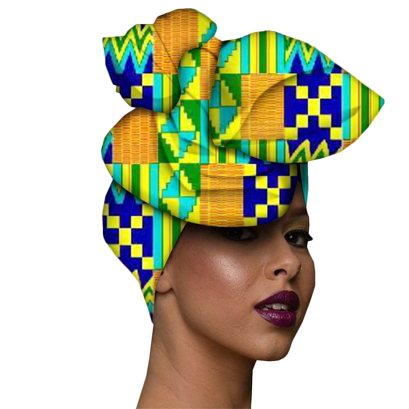 African Headscarf for Women Print Traditional Headtie Headscarf Turban Cotton Wax Scarf Shawls Women African Head Wrap