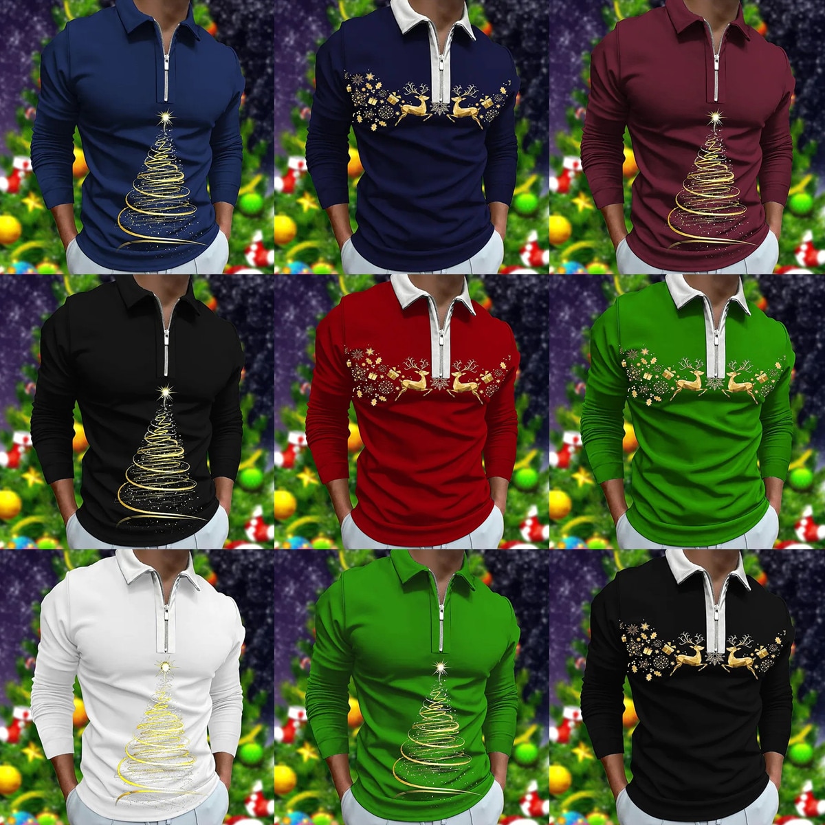 Autumn 2022 African Print Long Sleeve Polo Shirt Men's casual retro ethnic clothing in European size S-3XL