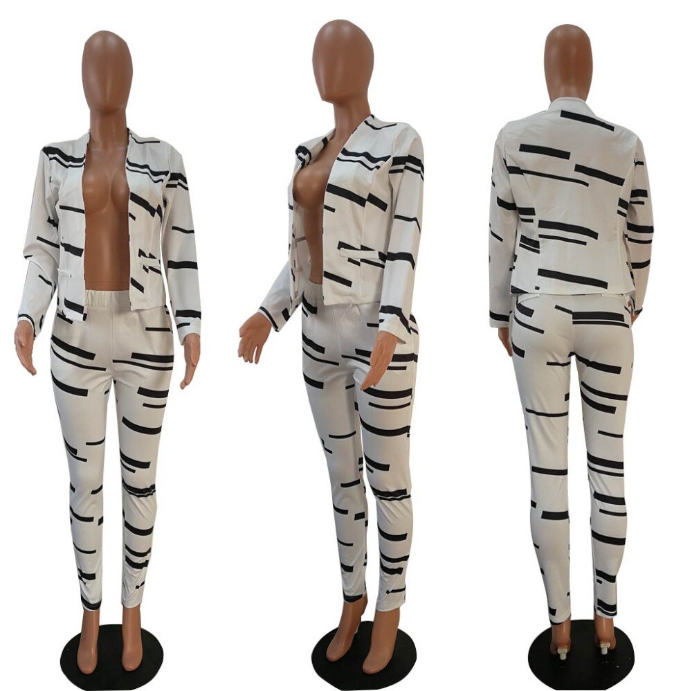 New style African Women clothing Dashiki fashion Print Black and white classic cloth two piece coat + pants size S M L XL