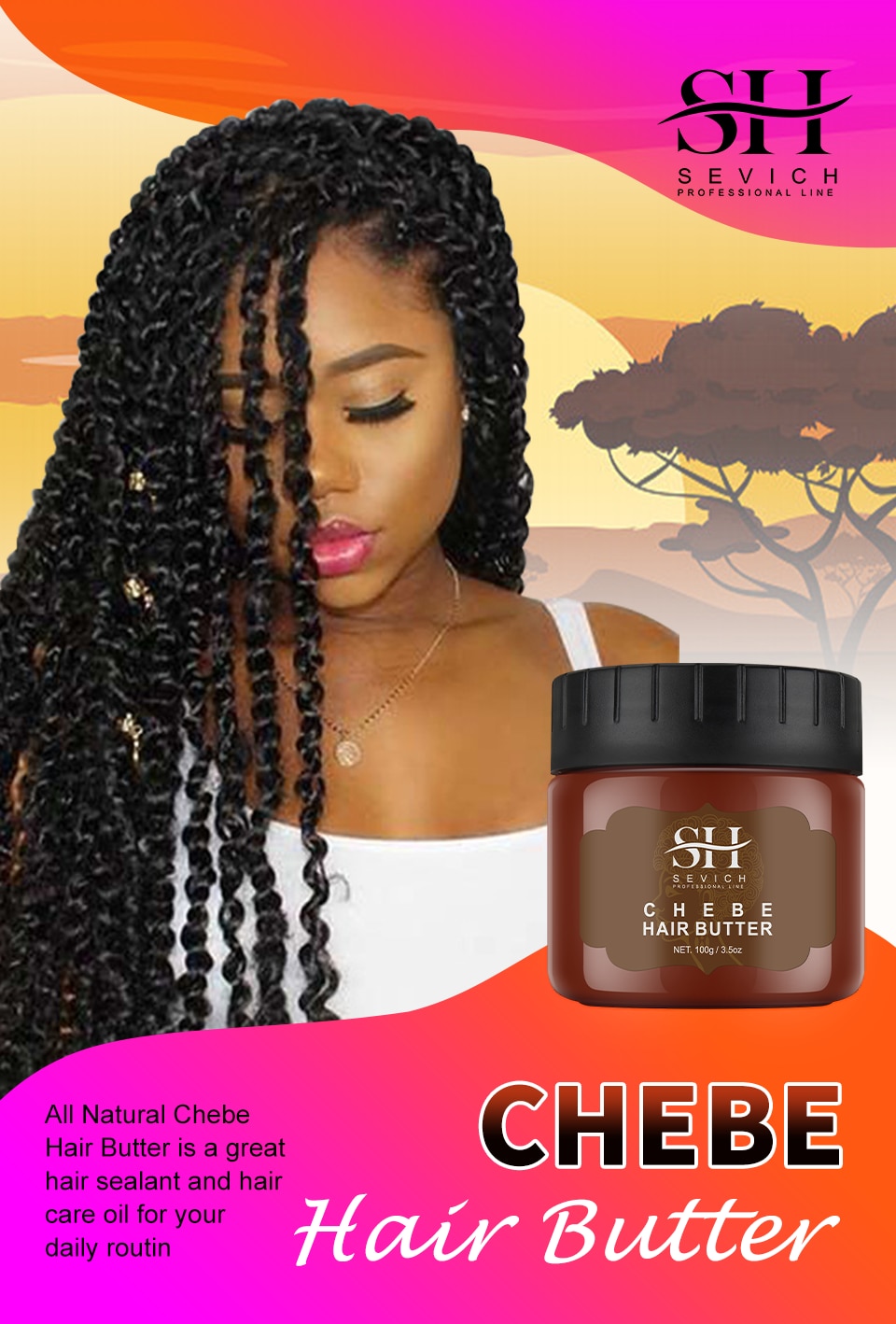 African Crazy Hair Growth Product Traction Alopecia Chebe Powder Hair Growth Oil Anti Hair Loss Treatment Spray Hair Care Sevich