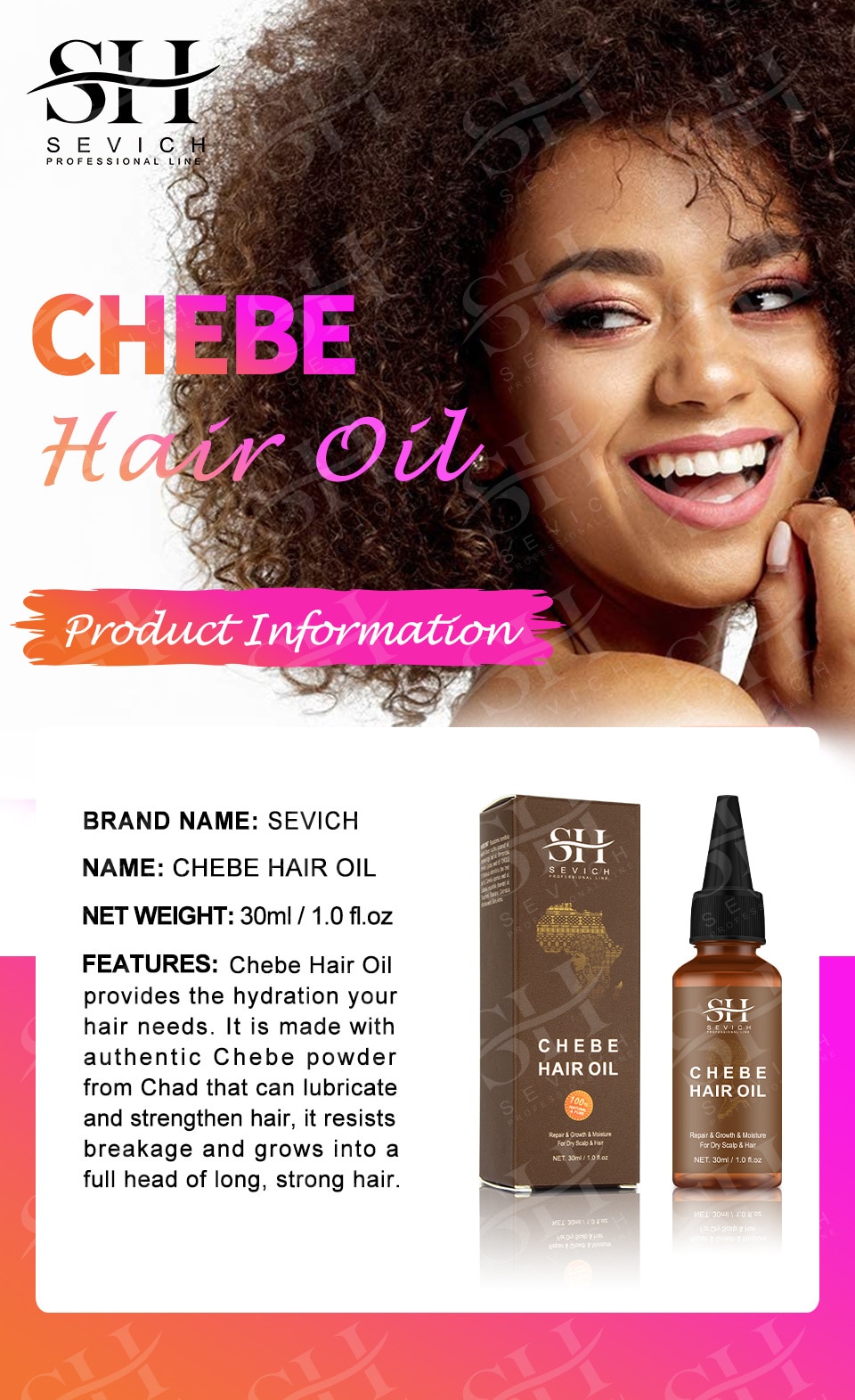 African Chebe Hair Powder, Hair Strengthener Chebe Extreme Hair Growth Powder, Fast Edges Growth Oil, Anti Alopecia Hair Oil 38g