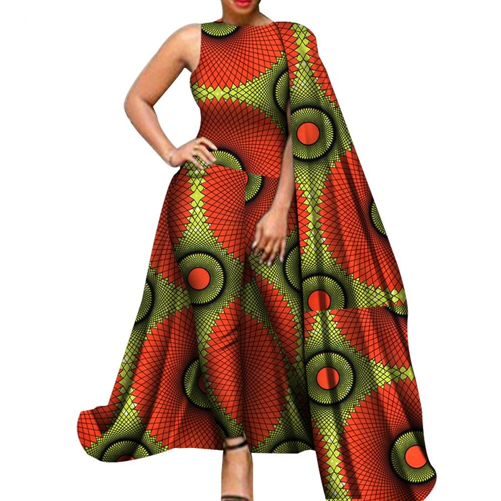 African Clothes Dashiki Ankara Print Romper Jumpsuit Women African Clothing Bazin Riche Cotton Jumpsuit With Shawl WY5937