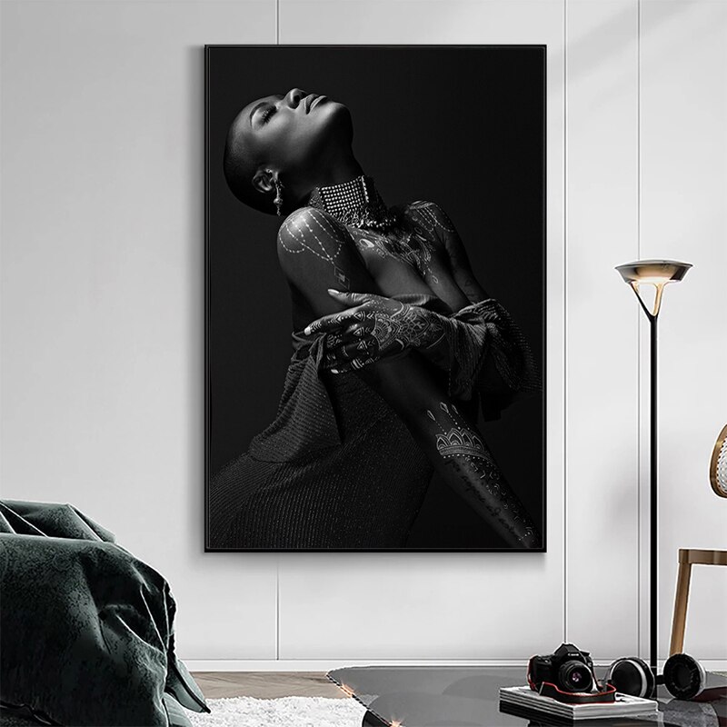 Sexy Figure Art Canvas Paintings African Black Nude Woman Posters and Prints Wall Art Picture for Living Room Wall Decor Cuadros