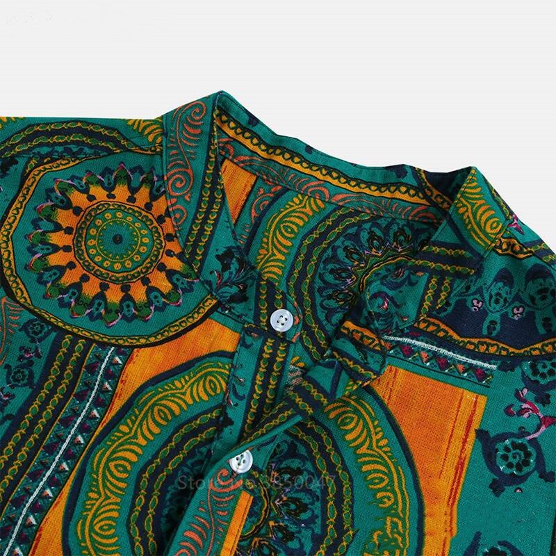 African Clothes 2022 News Men Dashiki Print Summer Shirts Bazin Riche Fashion Tribal Male Hip Hop Ethnic Short Sleeve Clothing