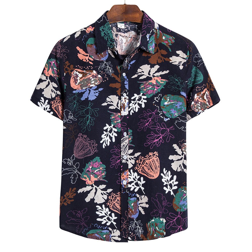 African Retro Ethinic Print T-Shirt Men Short Sleeve Elegant Button Harajuku Beach Hawaiian Casual Streetwear Shirts 5XL