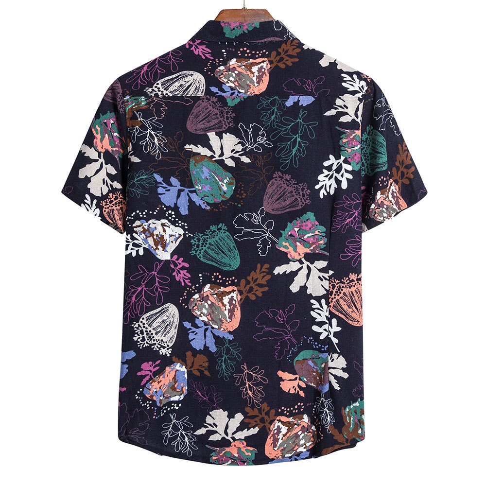 African Retro Ethinic Print T-Shirt Men Short Sleeve Elegant Button Harajuku Beach Hawaiian Casual Streetwear Shirts 5XL