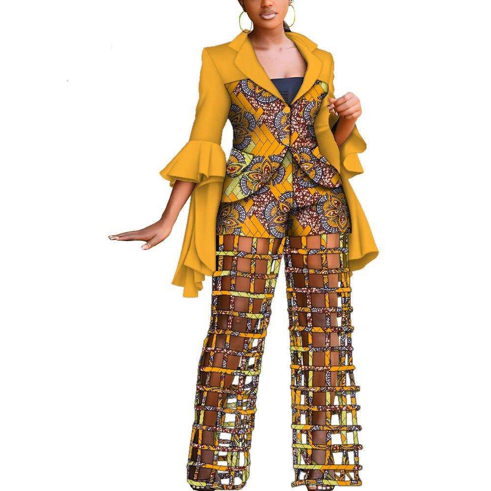 African Print Blazer and Pants Sets for Women Riche Dashiki Traditional African 2 Pieces Pants Sets Women Suits Clothing WY9869