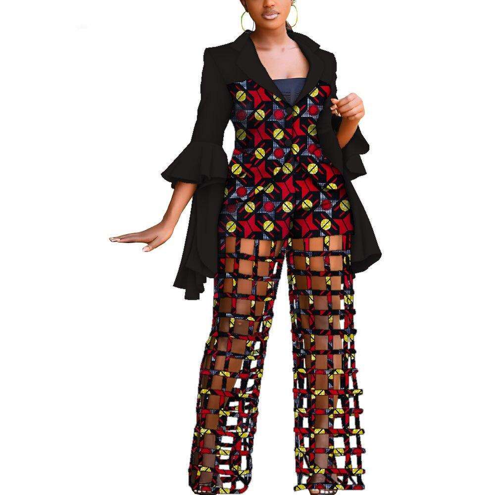 African Print Blazer and Pants Sets for Women Riche Dashiki Traditional African 2 Pieces Pants Sets Women Suits Clothing WY9869