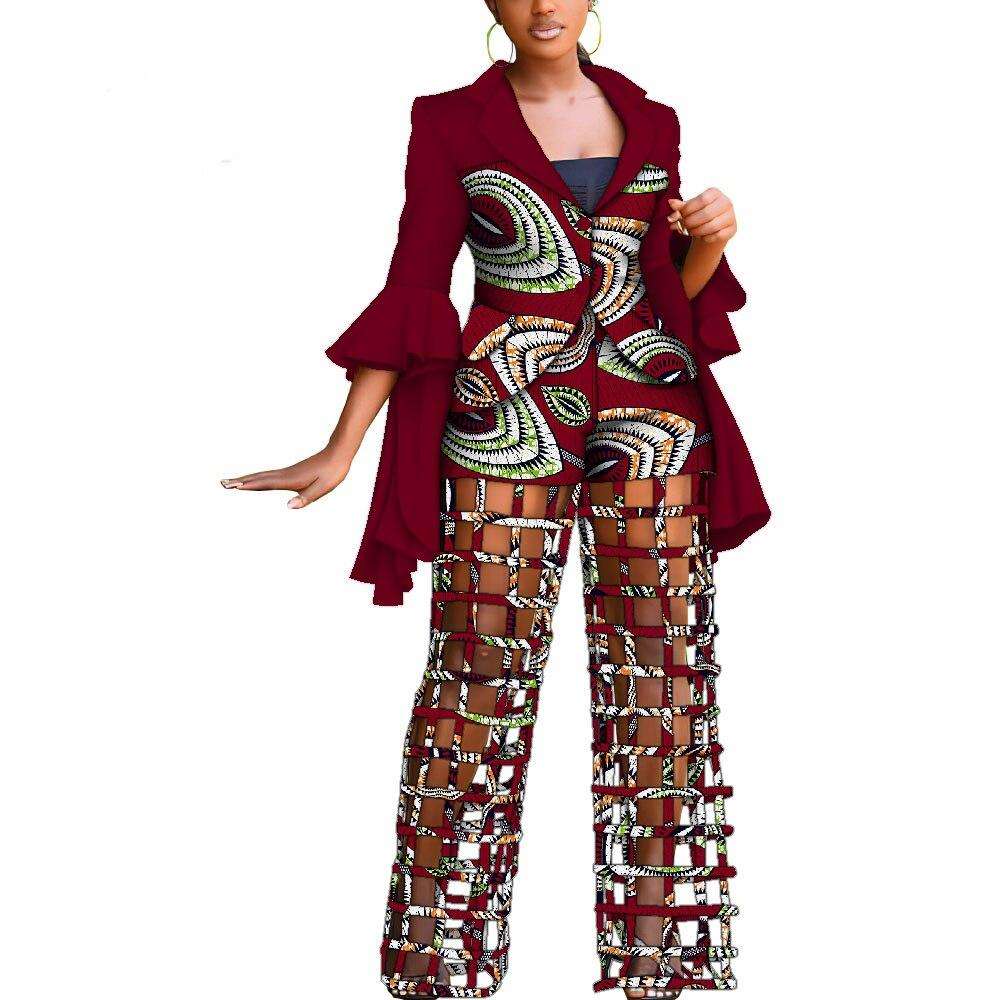 African Print Blazer and Pants Sets for Women Riche Dashiki Traditional African 2 Pieces Pants Sets Women Suits Clothing WY9869