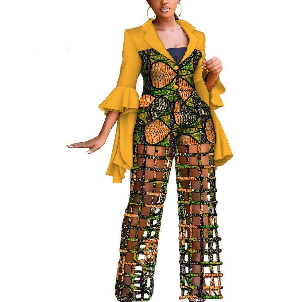 African Print Blazer and Pants Sets for Women Riche Dashiki Traditional African 2 Pieces Pants Sets Women Suits Clothing WY9869