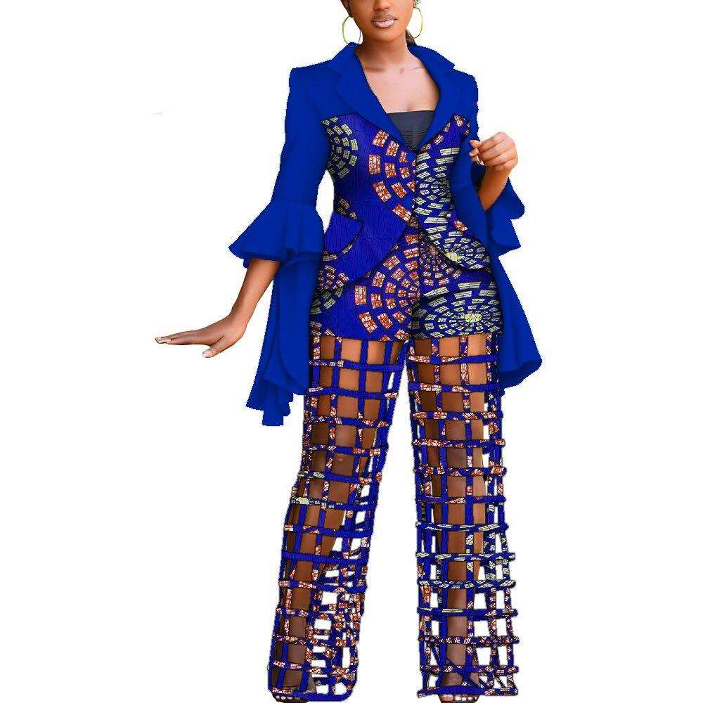 African Print Blazer and Pants Sets for Women Riche Dashiki Traditional African 2 Pieces Pants Sets Women Suits Clothing WY9869