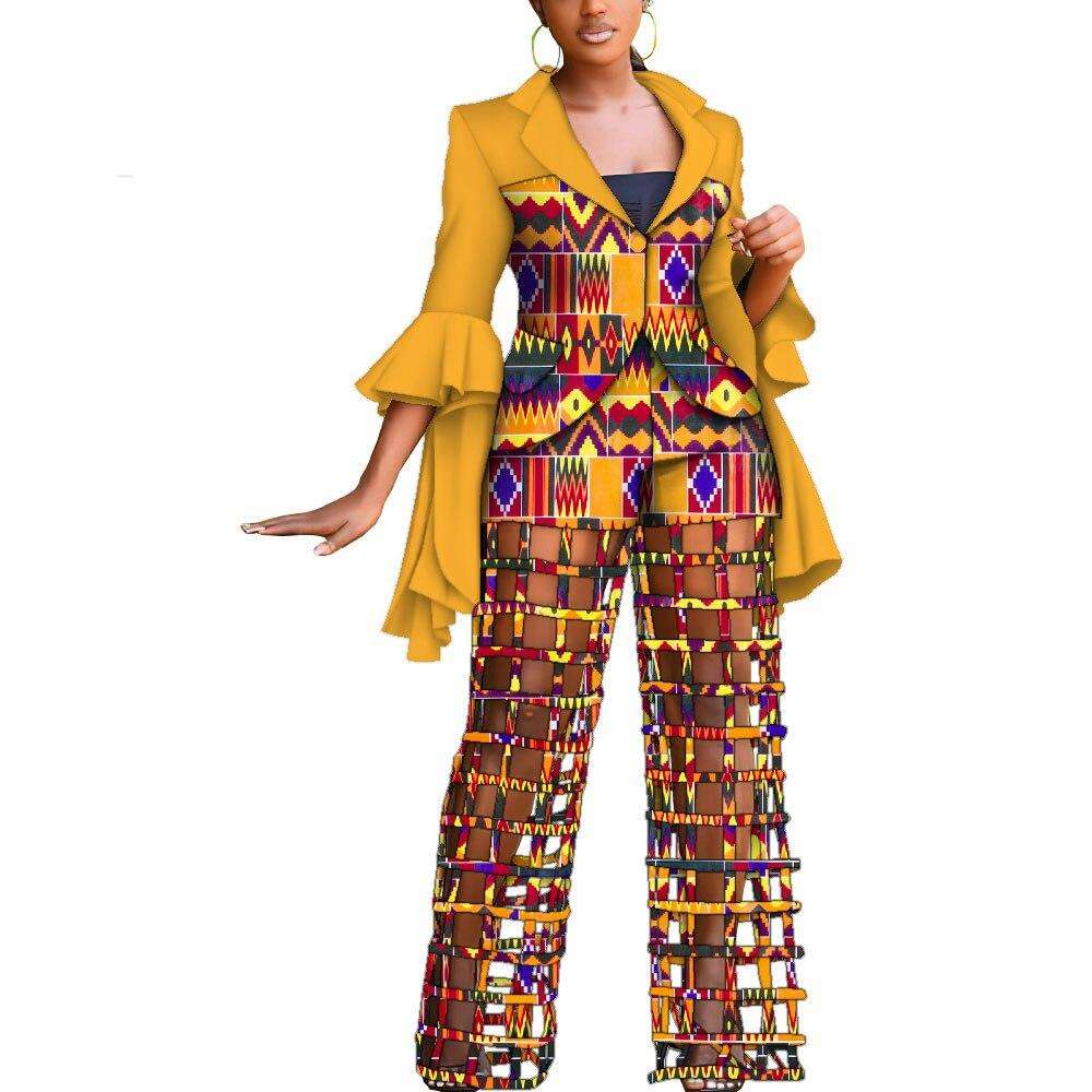 African Print Blazer and Pants Sets for Women Riche Dashiki Traditional African 2 Pieces Pants Sets Women Suits Clothing WY9869