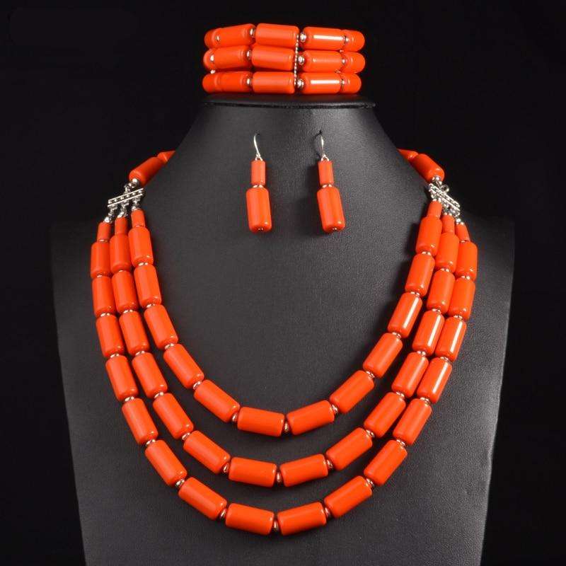 UDDEIN Nigerian Wedding Indian Jewelry Sets Bib Beads Necklace Earring Bracelet Sets Statement Collar African Beads Jewelry Set